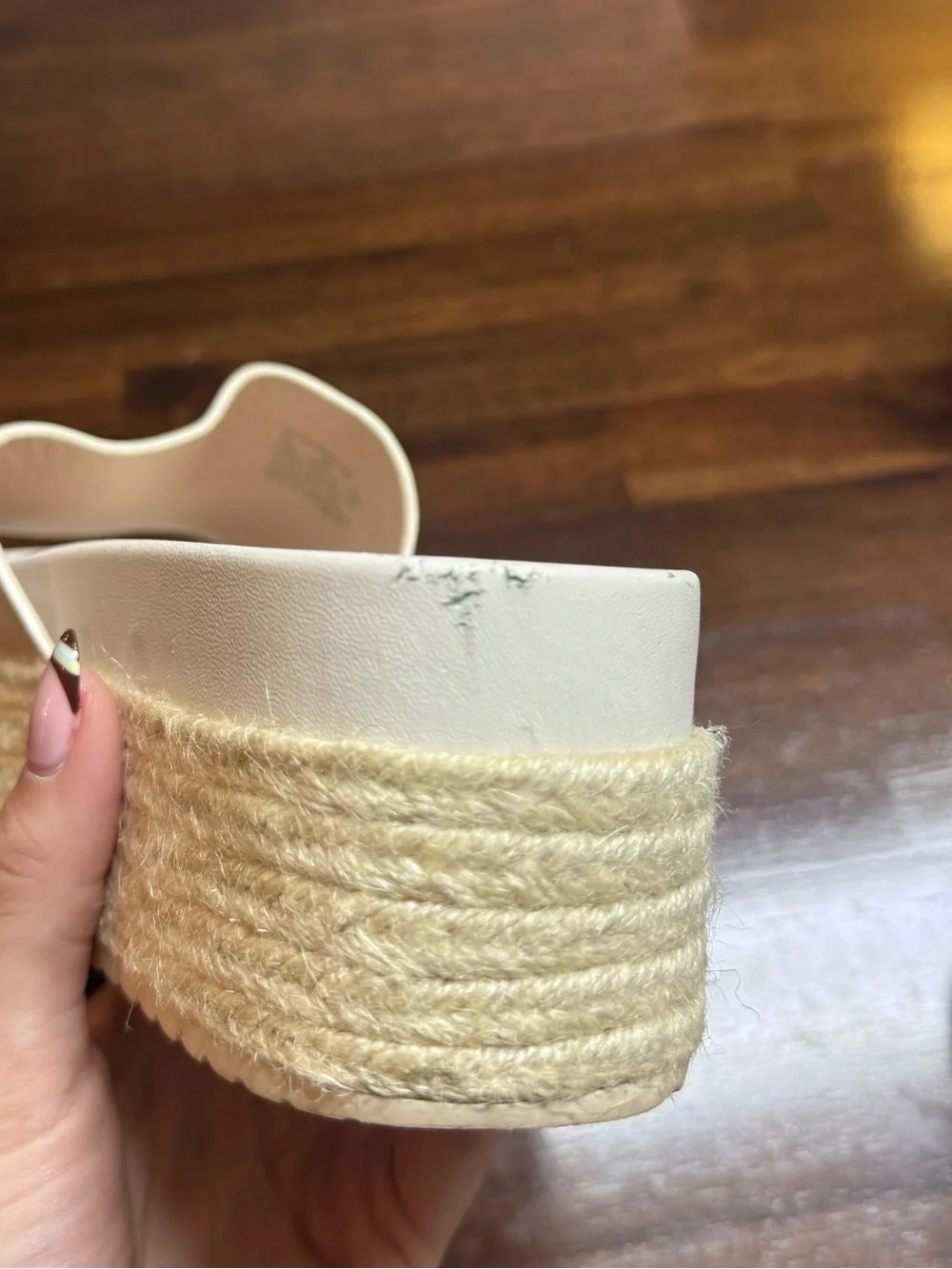 kate spade Cream Espadrille Platform Slide Sandals